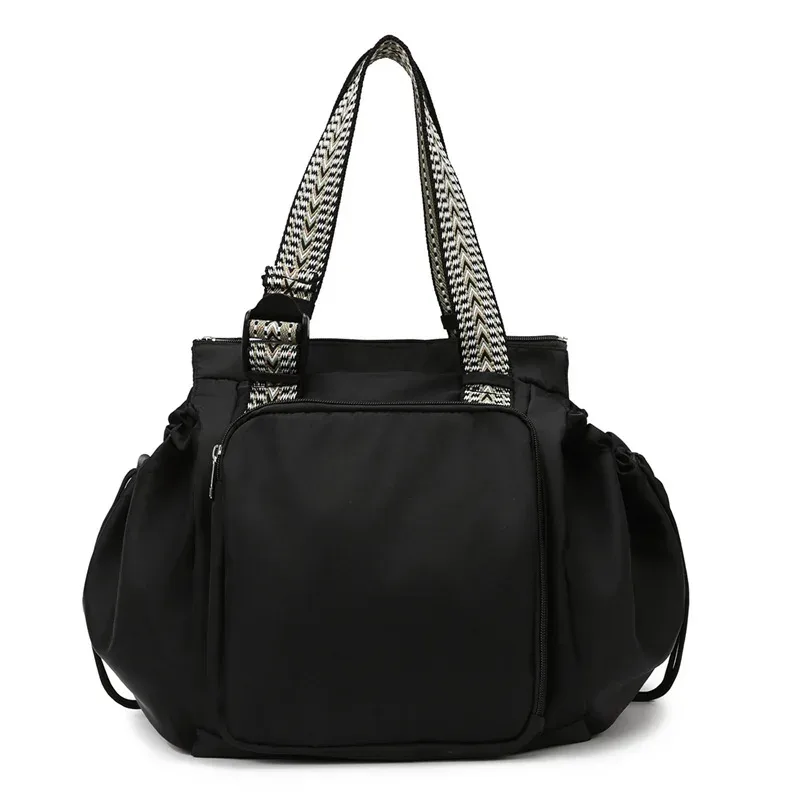 sac à bandoulière en nylon, sac de couleur unie, sac à la mode polyvalent et portable, sac de maman, sac de voyage de grande capacité