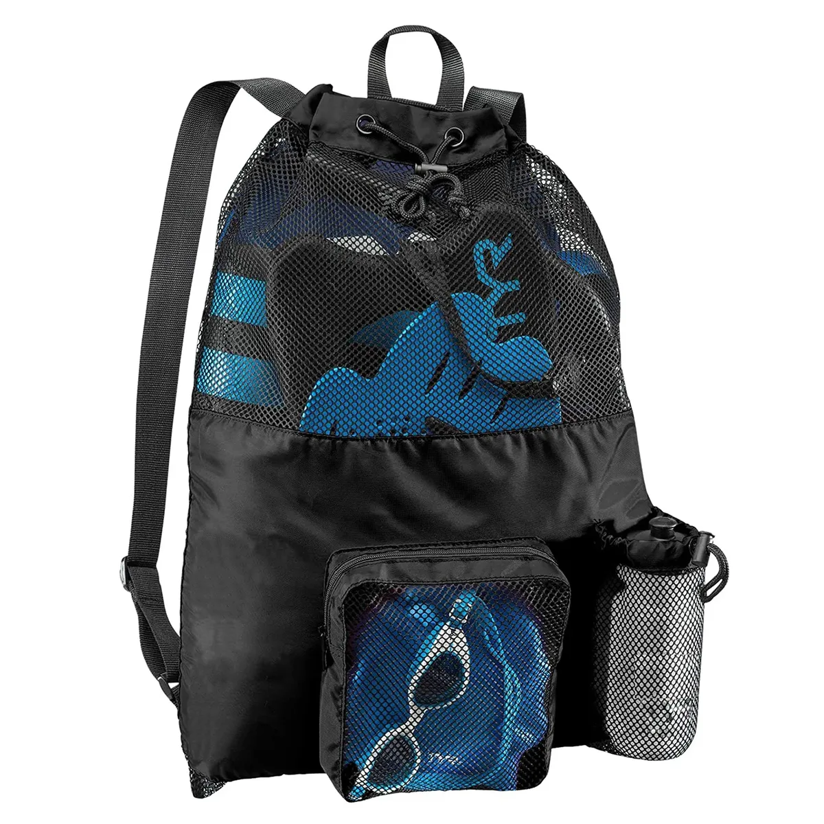 sac à dos momie en maille grande pour équipement de natation, de gymnastique et d'entraînement humide