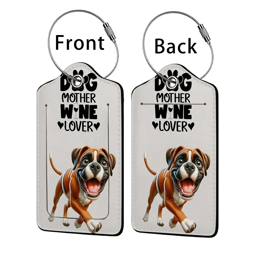 offre spéciale mignon chien en cuir affaires étiquette de bagage valise adresse étiquette bagages embarquement étui étiquette nom id adresse clip