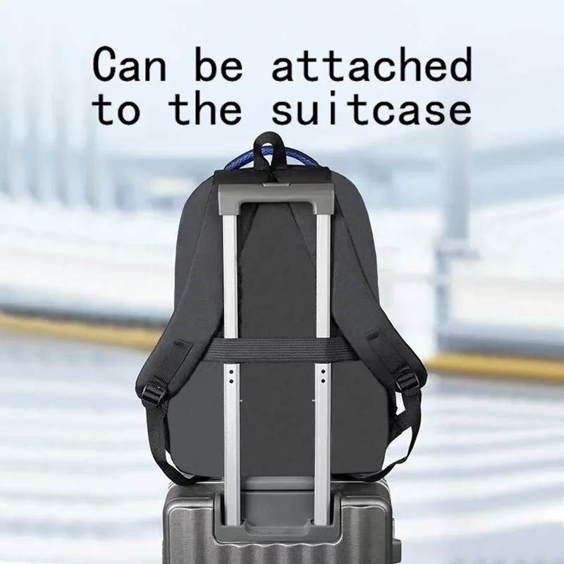 sac à dos pour ordinateur portable confortable et rembourré pour hommes, en tissu oxford, avec sangle pour bagages, idéal pour l'école, le travail et les voyages en plein air.
