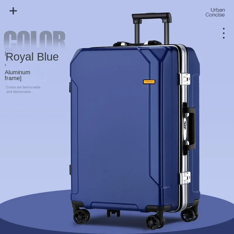 valise universelle avec cadre en aluminium, valise à roulettes, valise d'embarquement à roulettes, verrouillage par mot de passe, voyage d'affaires, nouveau, 20 ", 24/28"