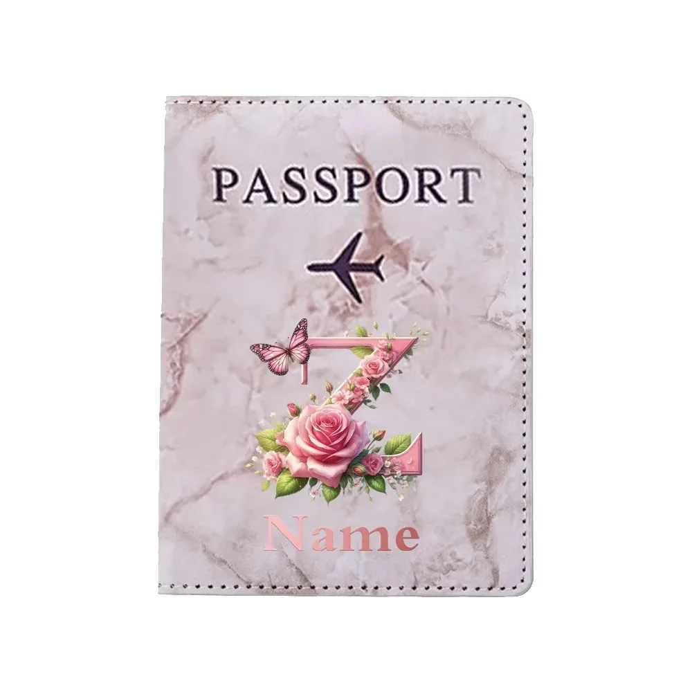 porte-passeport personnalisé avec lettres florales, nom personnalisé, pratique pour les voyages, les affaires, les mariages, cadeau