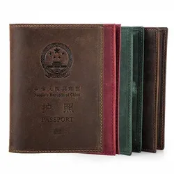 portefeuille en cuir véritable avec logo personnalisé, porte-passeport de voyage mince, document de voyage rfid minimaliste, portefeuille d'évaluation