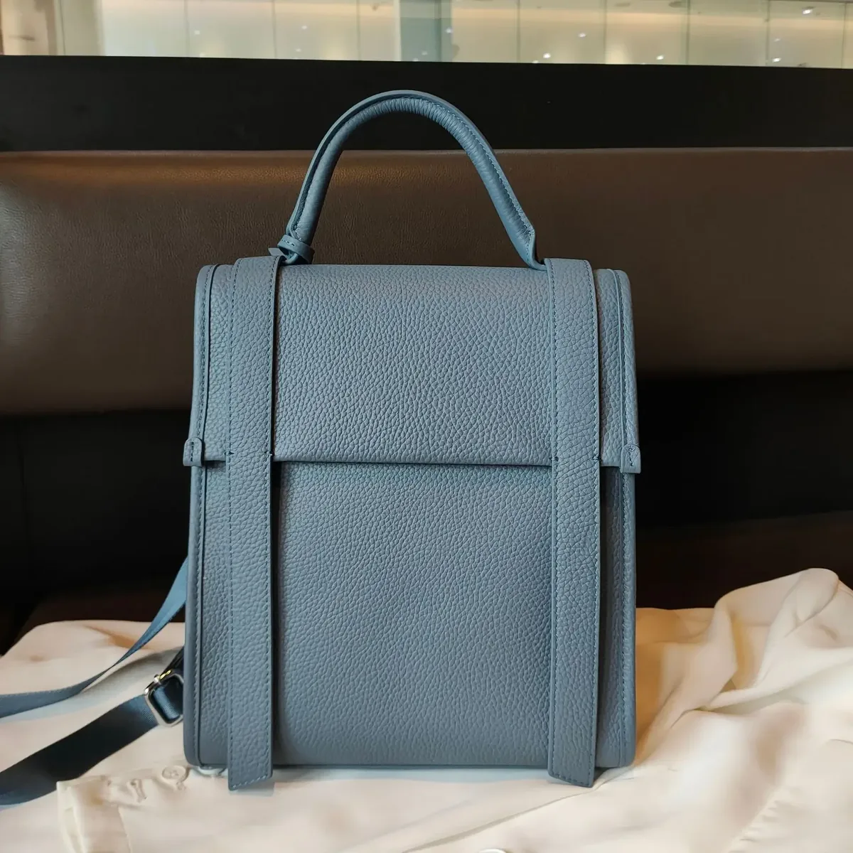 sac à dos en cuir de vache pour femme, grande capacité, style coréen simple, hit-color, full mars, sac double initié pour femme, qualité supérieure, nouveau