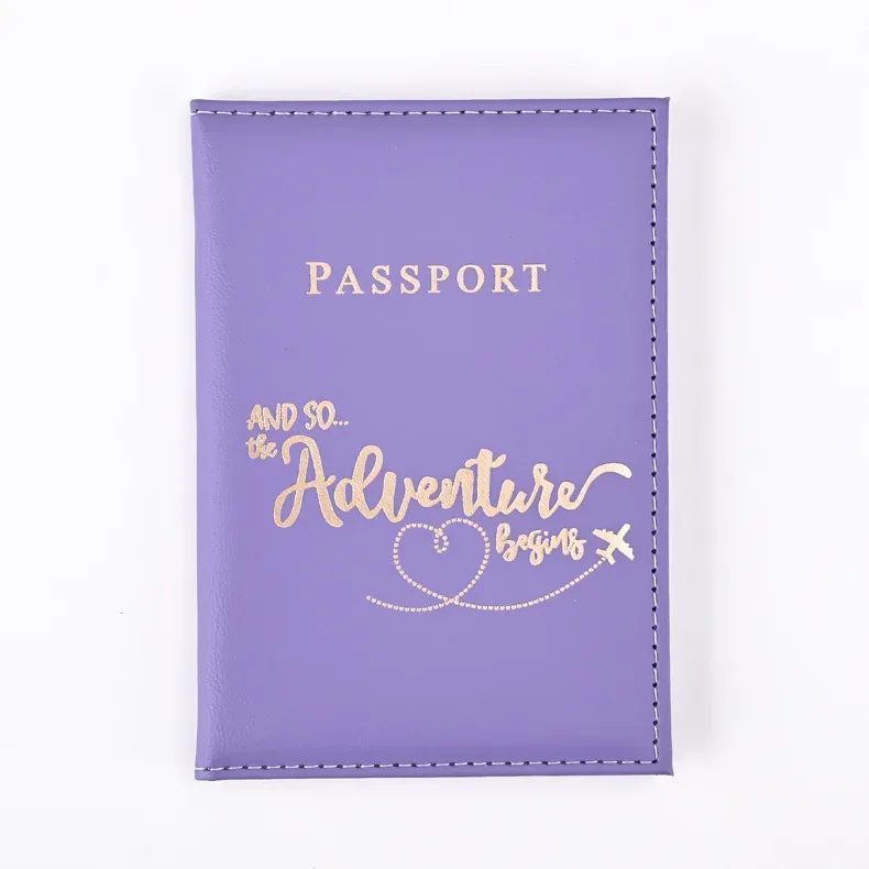 1 pièces sac de couverture de passeport pour femmes hommes pu leathaer mode voyage porte-passeport étui id nom cartes de visite pochette de protection