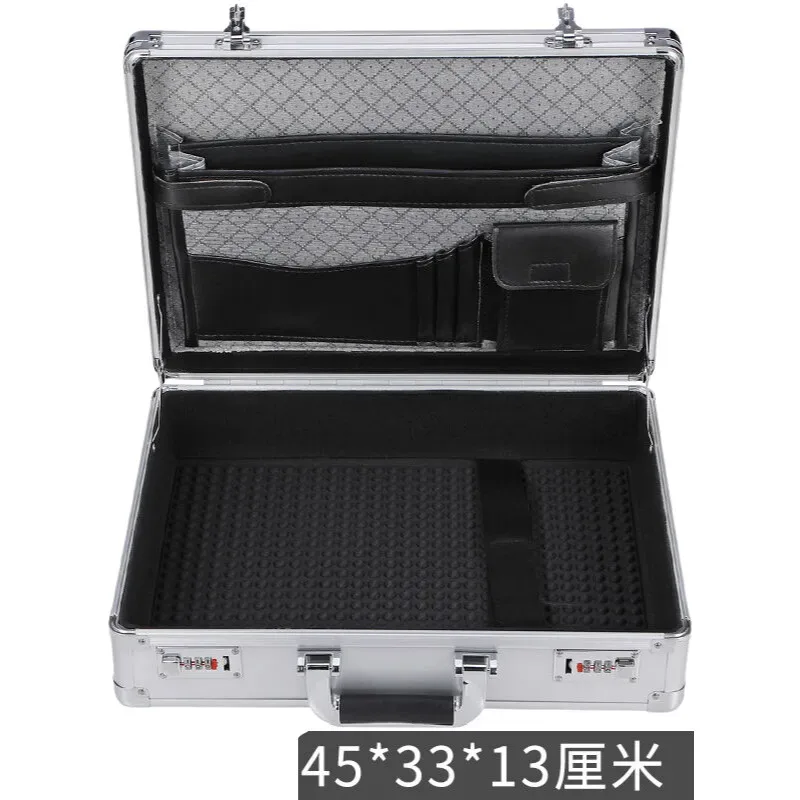 mallette rigide d'affaires avec serrure-boîte de sécurité de bureau coffre-fort pour documents pour fichiers, certificats, espèces, valise portable