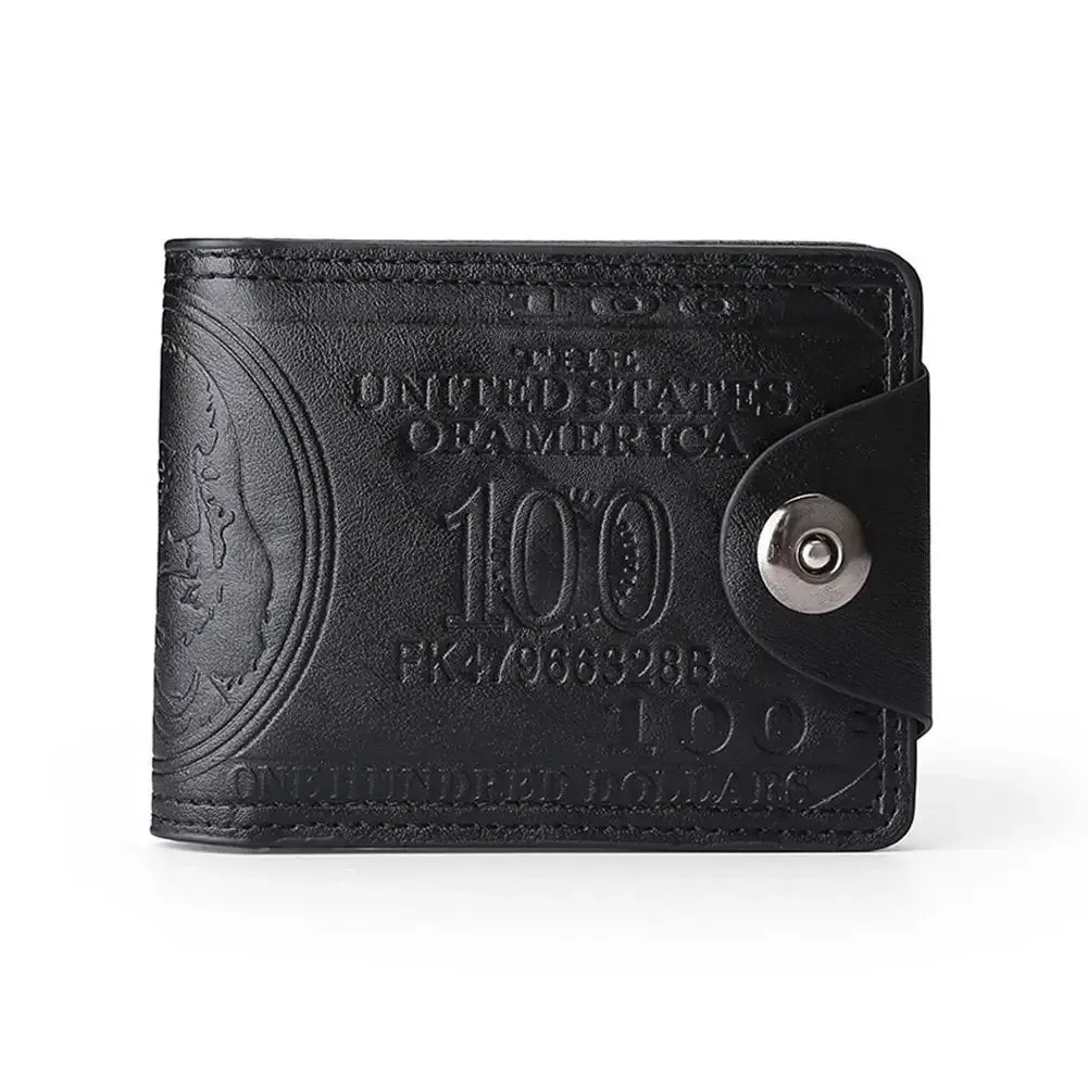 portefeuilles pour hommes avec loquet à motif de 100 dollars américains portefeuille en cuir pour hommes avec porte-carte à fermeture éclair porte-monnaie de poche cartera hombre