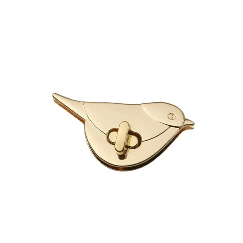 fermoir de sac en métal à verrouillage par torsion, motif chat et oiseau, accessoire de quincaillerie pour la fabrication artisanale de sacs à main en cuir et de sacs bandoulière.