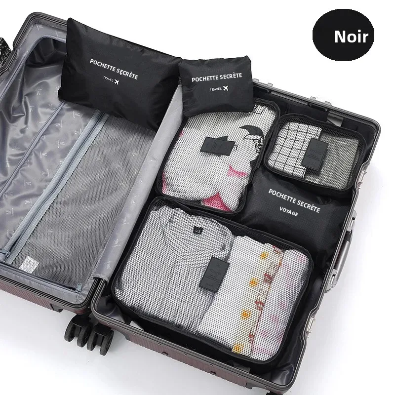 cube rangement tissu oxford gris rouge motif lettre voyage sac compression organiser chaussures vêtements polyvalent durables pratique