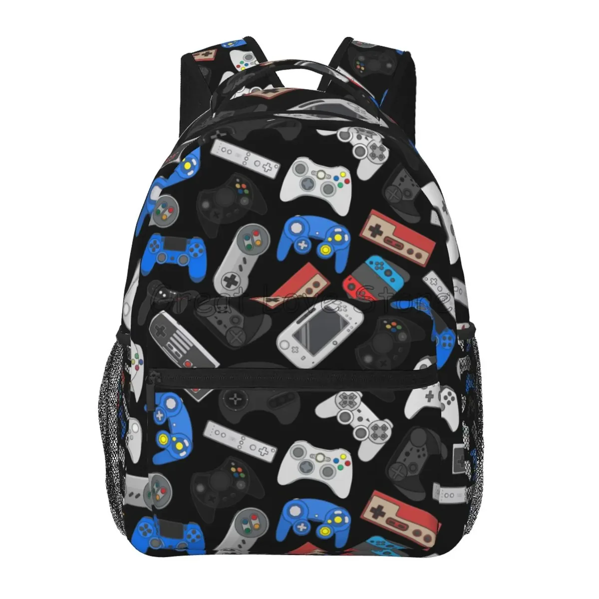 sac dos toile noir motif jeux vidéo multicolore fermeture éclair 20 35 litres polyester polyvalent voyage école week end vacances randonnée camping