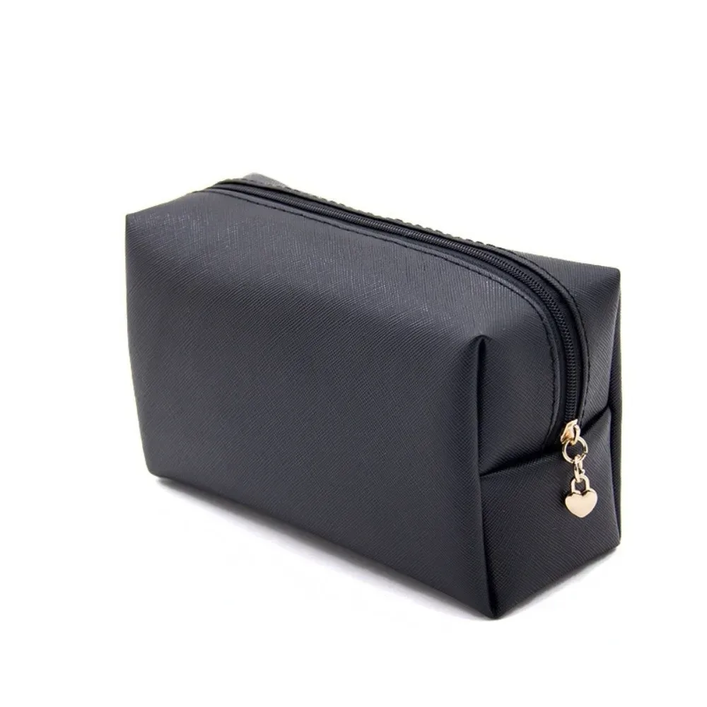 nouvelle trousse de maquillage en cuir pu, fermeture éclair étanche, trousse de toilette grande capacité, trousse à cosmétiques pour femmes et hommes