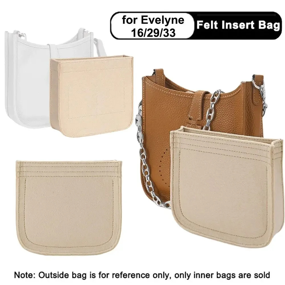 nouvel insert de sac à main en feutre, organisateur de sac portable multi-poches, sac intérieur de voyage pour evelyne 16/29/33