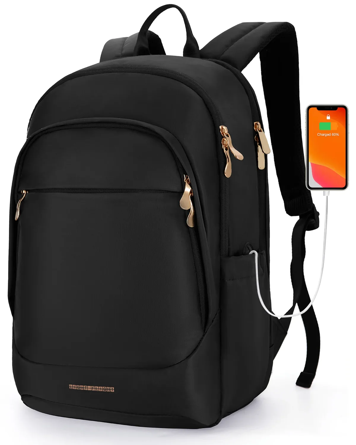 sac à dos de voyage léger pour femmes, sac à dos antivol pour ordinateur portable 15.6 pouces avec trou de chargement usb, sac à livres étanche pour collège