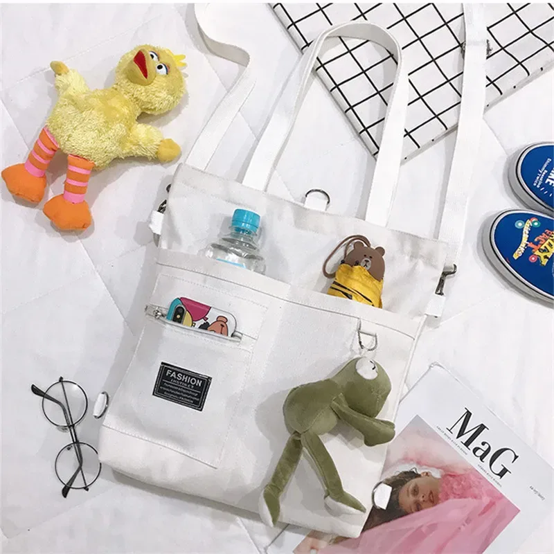 sac à main à bandoulière en toile pour femmes, sac fourre-tout pour le travail, shopper féminin, mode simple, qualité, designer coréen lancé, haut à dos