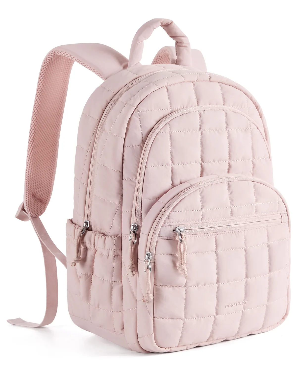 sac dos nylon beige carreaux 20 35 litres bandes soutien ventilées poignée souple compartiment téléphone portable courbe physiologique dos