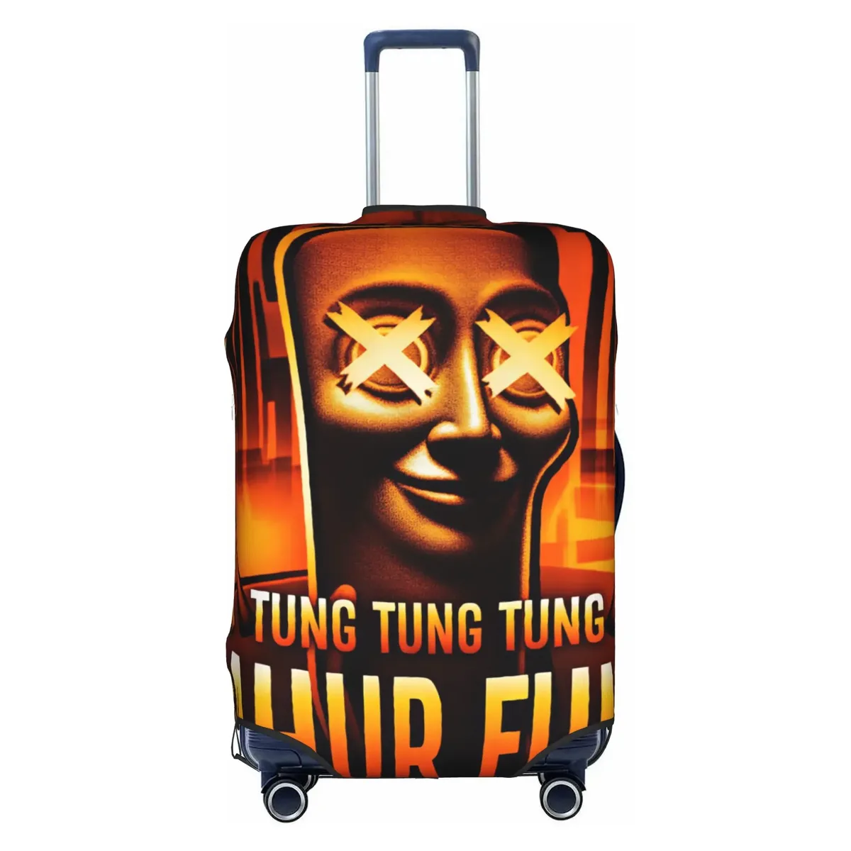 housse de protection élastique pour valise, motif humoristique italien tung tung tung sahur funk, convient aux valises de 18 à 32 pouces
