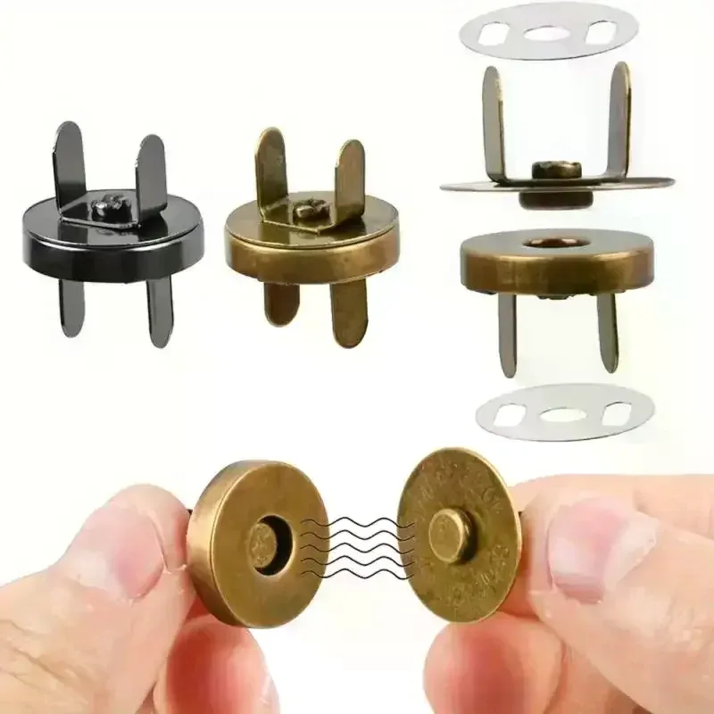lot de 10 boutons-pression magnétiques pour sac à main, sac à bandoulière en cuir, portefeuille, sans couture, fermeture à loquet, réparation, diamètre 14mm 18mm