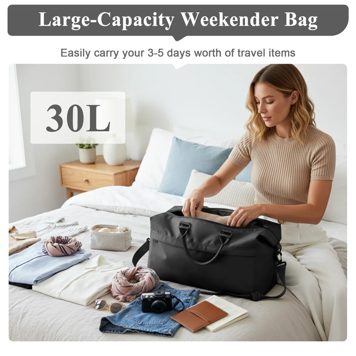sac de voyage pliable, grand sac de sport pour femmes et hommes, sac de voyage avec compartiment pour chaussures, sac de fitness imperméable