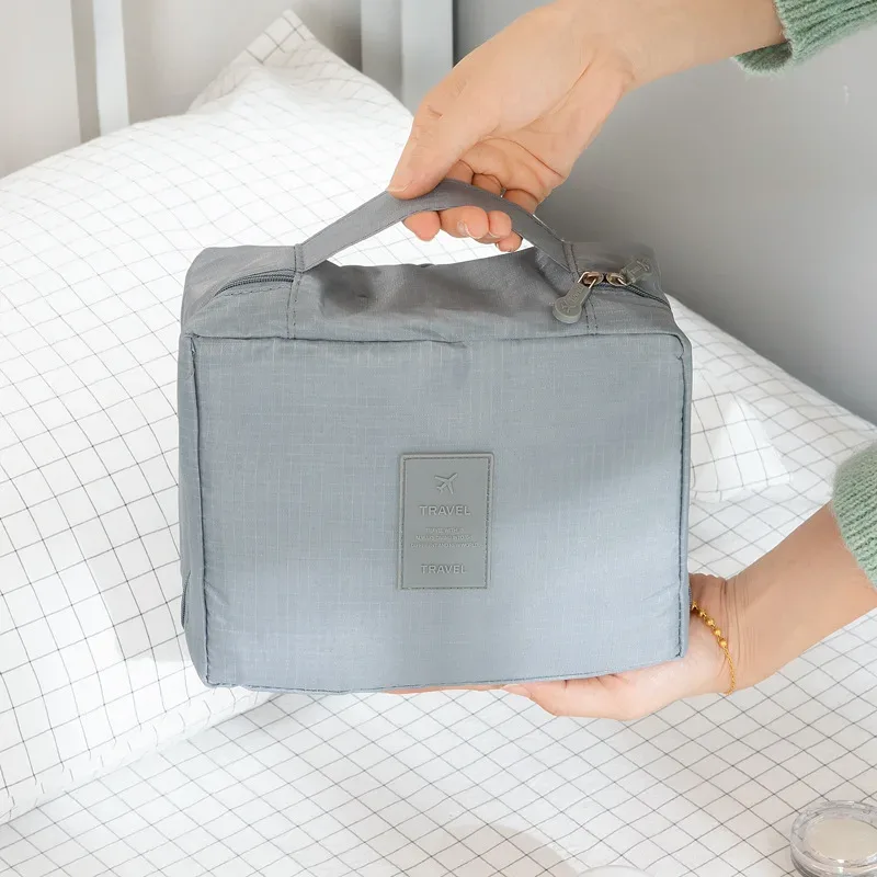 trousse de maquillage de voyage portable, étanche, multi-compartiments, multifonctionnelle, organisateur de toilette pour femmes et filles