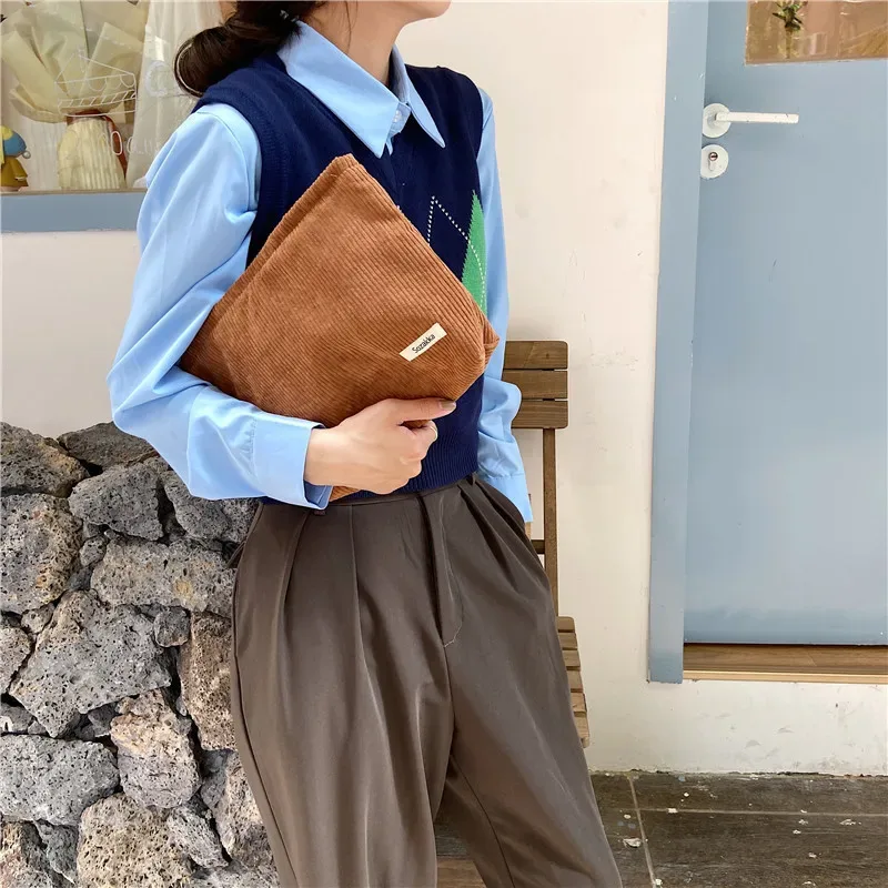 sac à cosmétiques de voyage en velours côtelé, sac de rangement de maquillage portable, sacs à main pour femmes, grande capacité, fermeture éclair, organisateur de maquillage, pochette de rangement