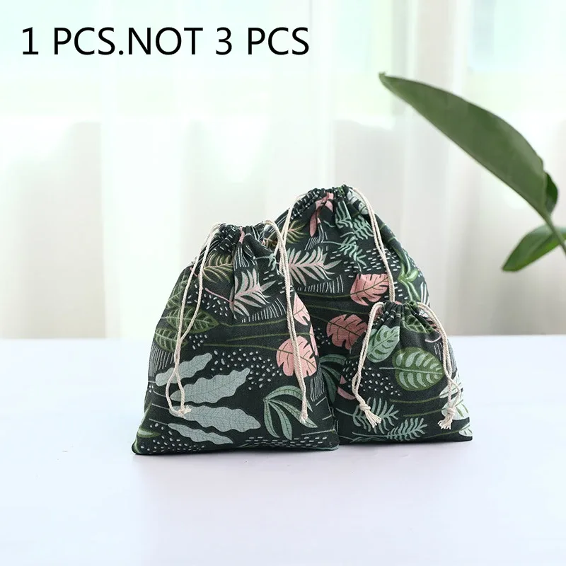 sac à chaussures en lin de coton imprimé, sac à langer de proximité d'impression, sac de rangement scolaire, sac de voyage, sac cadeau de noël, nouveau