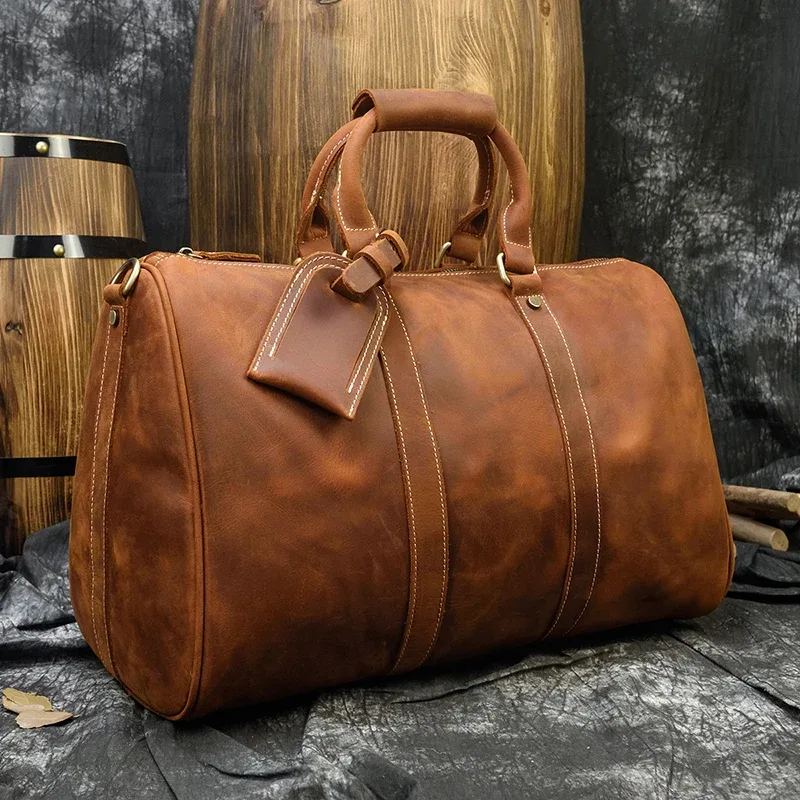 sacs à main en cuir vintage pour hommes, bagages à main de voyage, sacs fourre-tout d'affaires, cadeau de créateur de marque, mode