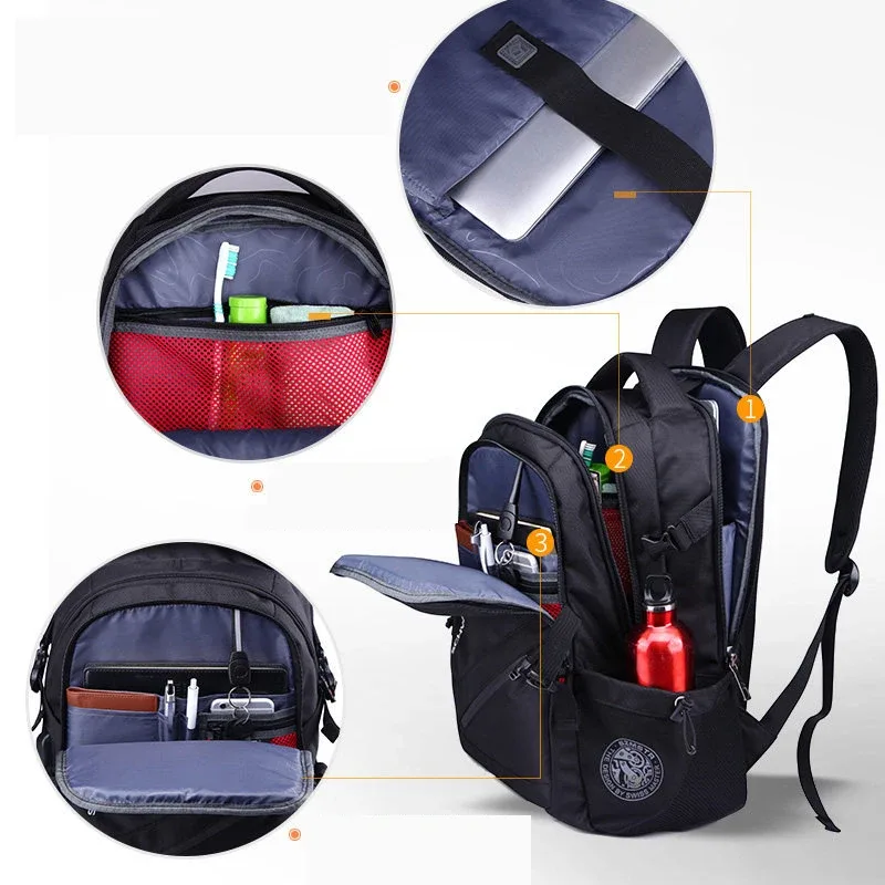 sac à dos antivol pour homme mochila swiss avec port usb, sac à dos imperméable pour ordinateur portable de 15,6 pouces et 17 pouces, pour affaires et école