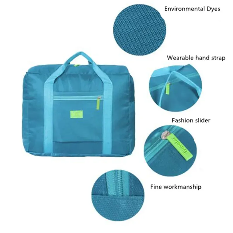 sacs de voyage pliants unisexes portables pour femmes, sac de grande capacité, bagages à main, voyage d'affaires, sacs de voyage water verde, 2024