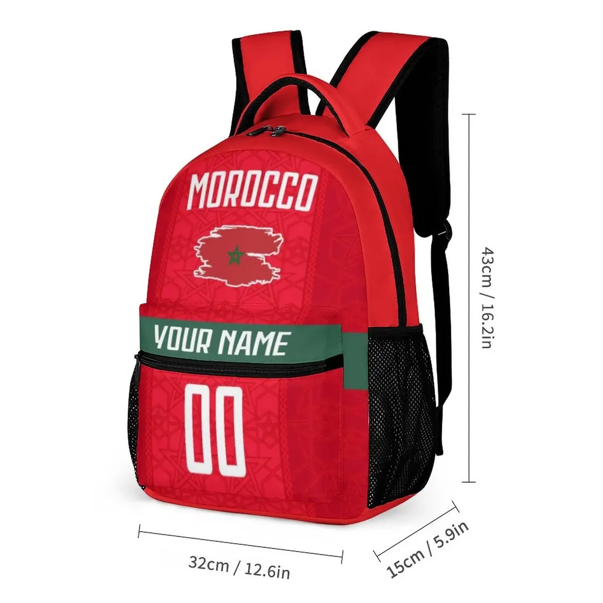 sac à dos personnalisé du maroc avec nom et numéro, sac d'école style équipe nationale de football pour enfants, sac à dos de voyage, cadeau pour adolescents