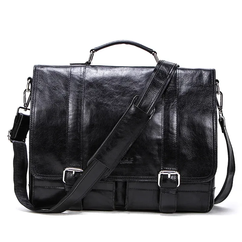 porte documents cuir véritable cuir vache marron poignée souple fermeture éclair poches téléphone portable valise large usage voyage business commerce