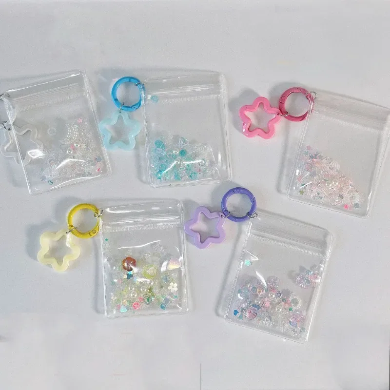 sac de rangement de poupée de dessin animé, 1 pièce, porte-clés transparent épais, portefeuille pour filles et enfants, sac kawaii, pendentif, accessoires