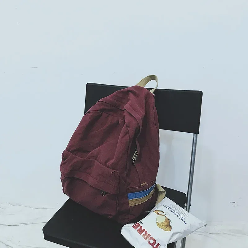 sac à dos d'école rétro chic en coton pour adolescent, sac à dos de livre décontracté, tissu doux, style coréen, étudiant, femme, vintage, pingouin, marée