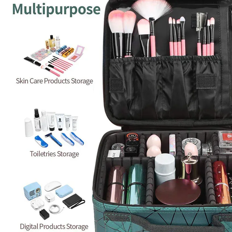 trousse de maquillage étanche, boîte professionnelle, sac à cosmétiques portable pour femmes, pour voyage, sac de rangement de maquillage