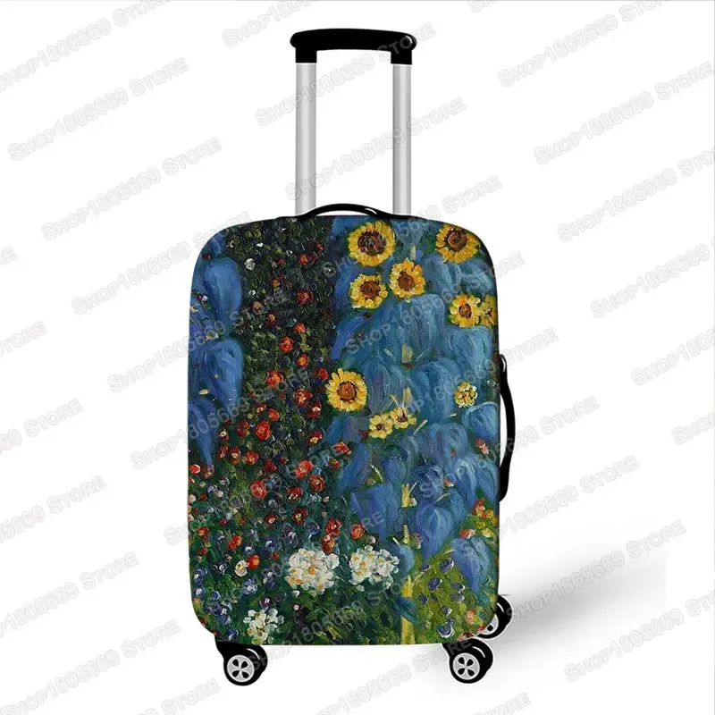 gustability-juste de valise de voyage pour femme, peinture à l'huile klimt, van gogh, nuit étoilée, housses avec housse anti-poussière élastique
