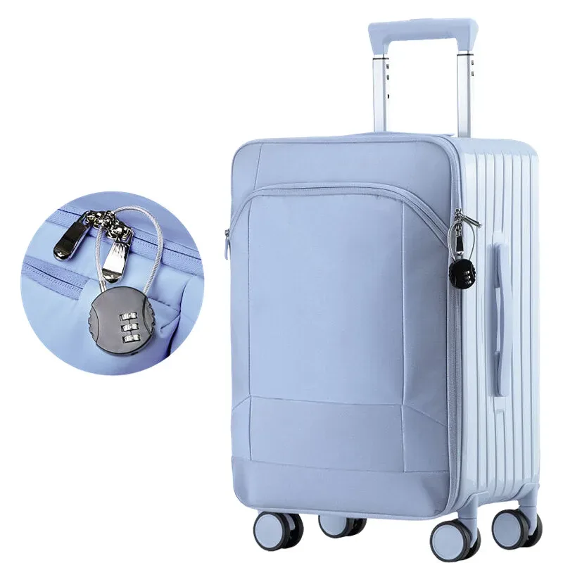 sac voyage polochon pc toupie roues poche avant mot passe rouge bleu violet noir