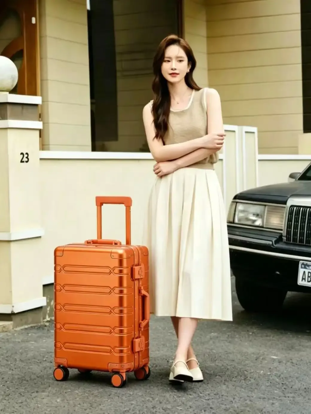 valise de voyage de luxe en alliage d'aluminium-magnésium de 20 pouces, valise à roulettes, bagage, bagage à main expédié depuis l'ue
