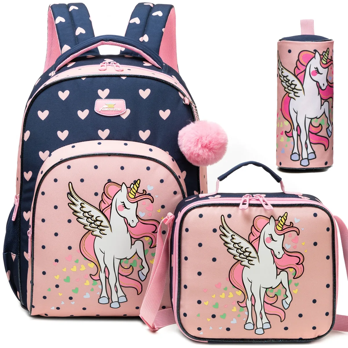 3 pièces sac à dos pour enfants fleur filles bookbag ensemble avec boîte à déjeuner primaire collège sac à dos pour voyage retour à l'école approvisionnement