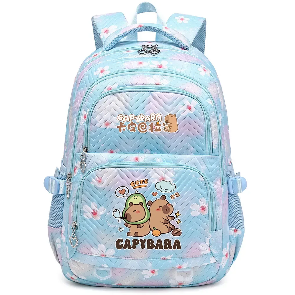 mignon capybara étudiant sac à dos étanche filles enfants retour à l'école livre sacs adolescents cartables femmes voyage sac à dos mochila