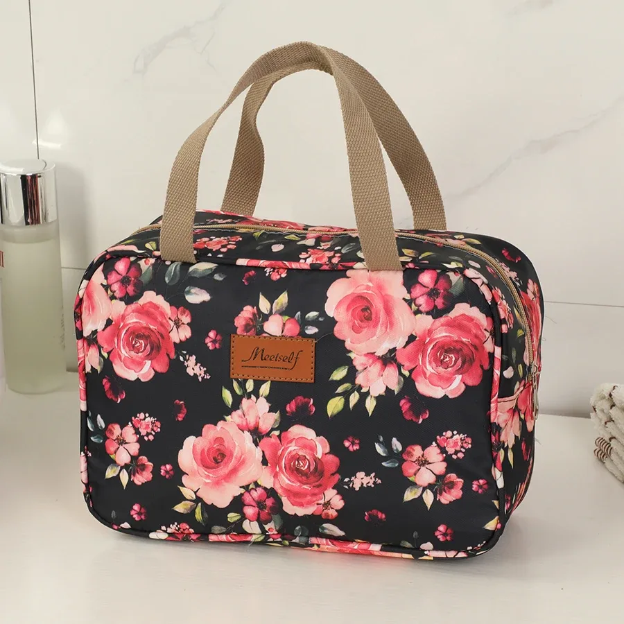 trousse de toilette portative de grande capacité, trousse de maquillage, sac de rangement portable étanche pour le bain et le fitness