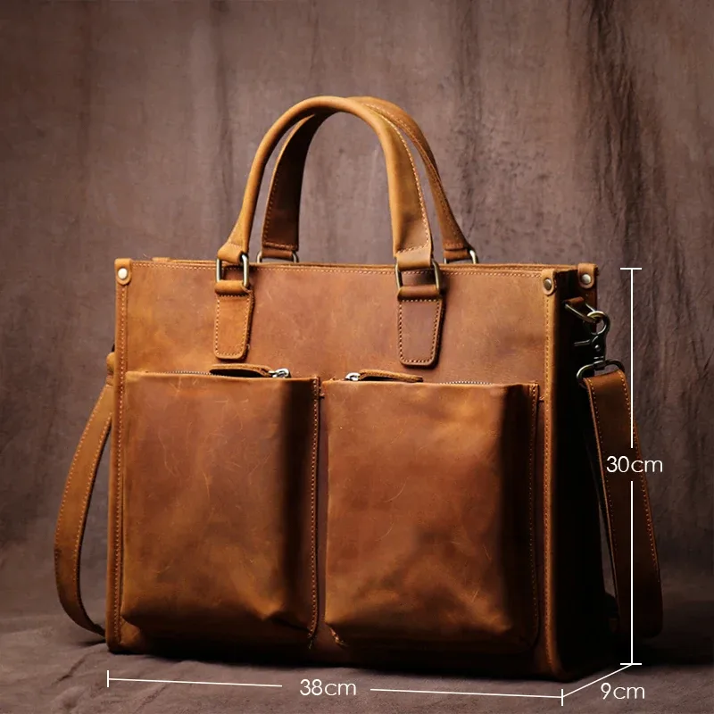 guro-sac à main en cuir group pour homme, étui à bombes de luxe, sac à bandoulière vintage pour ordinateur portable de 14 pouces, qualité supérieure