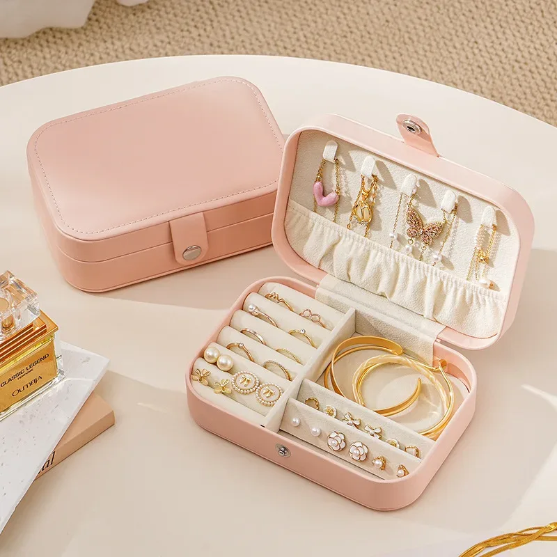 étui à bijoux de voyage, petite boîte à bijoux, boîte à bijoux de voyage portable, plateaux, organisateur, présentoir, mallette de rangement pour bagues et boucles d'oreilles