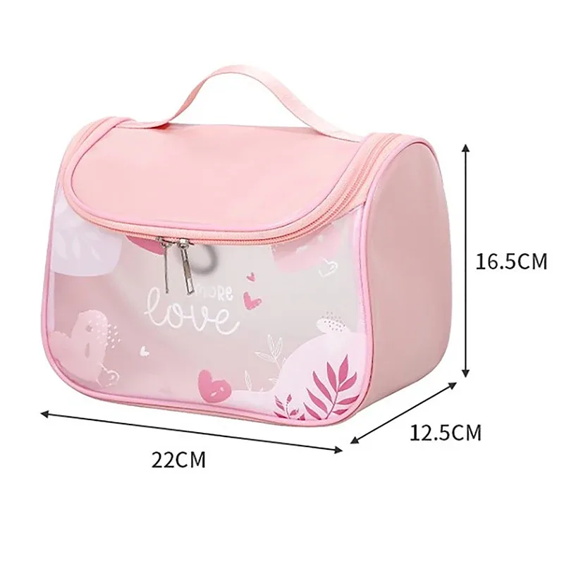 trousse cosmétique portable pour femme, trousse de maquillage, rangement de voyage, toilette, organisateur, étanche, pvc, transparent, fermeture éclair
