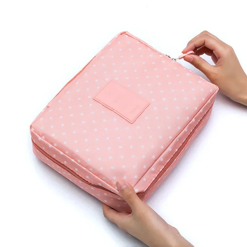 trousse de maquillage de voyage portable, étanche, multi-compartiments, multifonctionnelle, organisateur de toilette pour femmes et filles