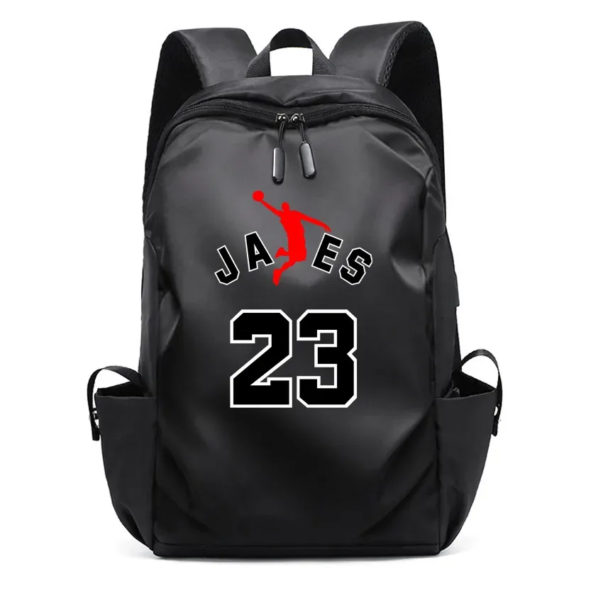 sac à dos en toile imprimée avec motif de lettre et numéro 23, sac d'école pour étudiants, sac à dos pour ordinateur portable, grande capacité, mode garçon et fille, albanes