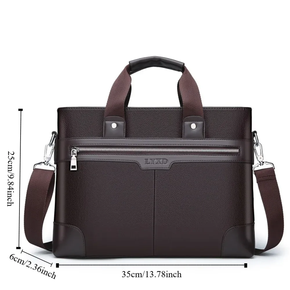 porte-documents en cuir pu grande capacité, fermeture éclair en tissu oxford, sac pour documents professionnels, organisateur de papiers multifonctionnel