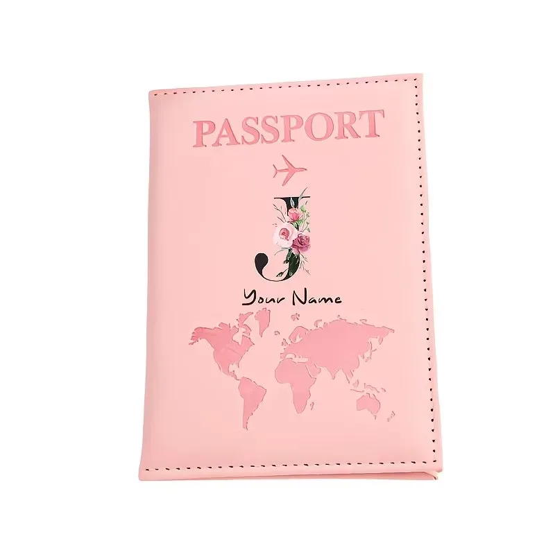 étui de passeport personnalisé, cadeau de voyage personnalisé avec nom/texte pour hommes, femmes, voyageurs - portefeuille porte-passeport léger et à fermeture ouverte
