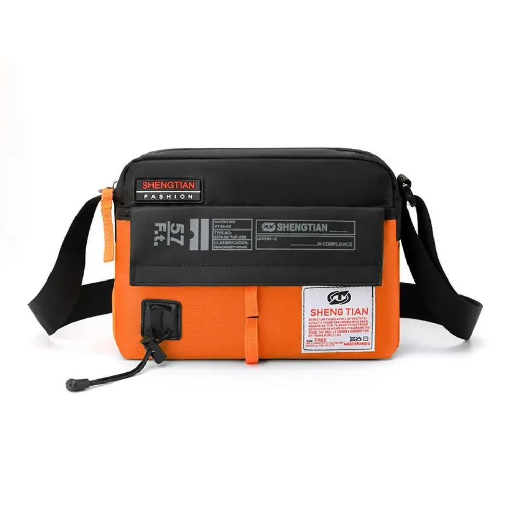 nouveau sac à bandoulière décontracté en nylon couleur contraste étanche sacs à bandoulière simples sacs de messager de sport horizontaux de grande capacité