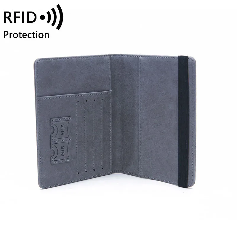 porte-passeport de voyage pour femmes et hommes, étui de protection rfid en cuir pu, porte-carte d'identité de crédit, portefeuille de protection pour billets