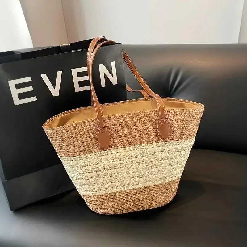 sac à bandoulière en paille inswind pour femmes, grande capacité, pour la plage, les voyages, les vacances, l'usage quotidien, le shopping, les trajets domicile-travail et les courts séjours