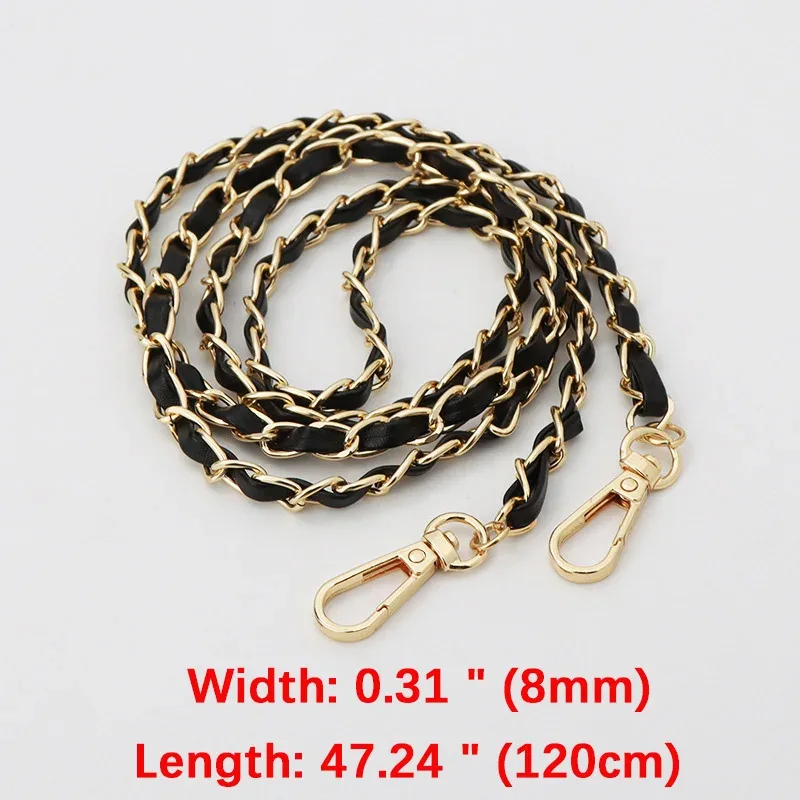 120cm sac à main chaîne sangle bandoulière sac à main chaînes remplacement en cuir sac à bandoulière chaîne sangles bricolage femmes fille sac partie accessoire
